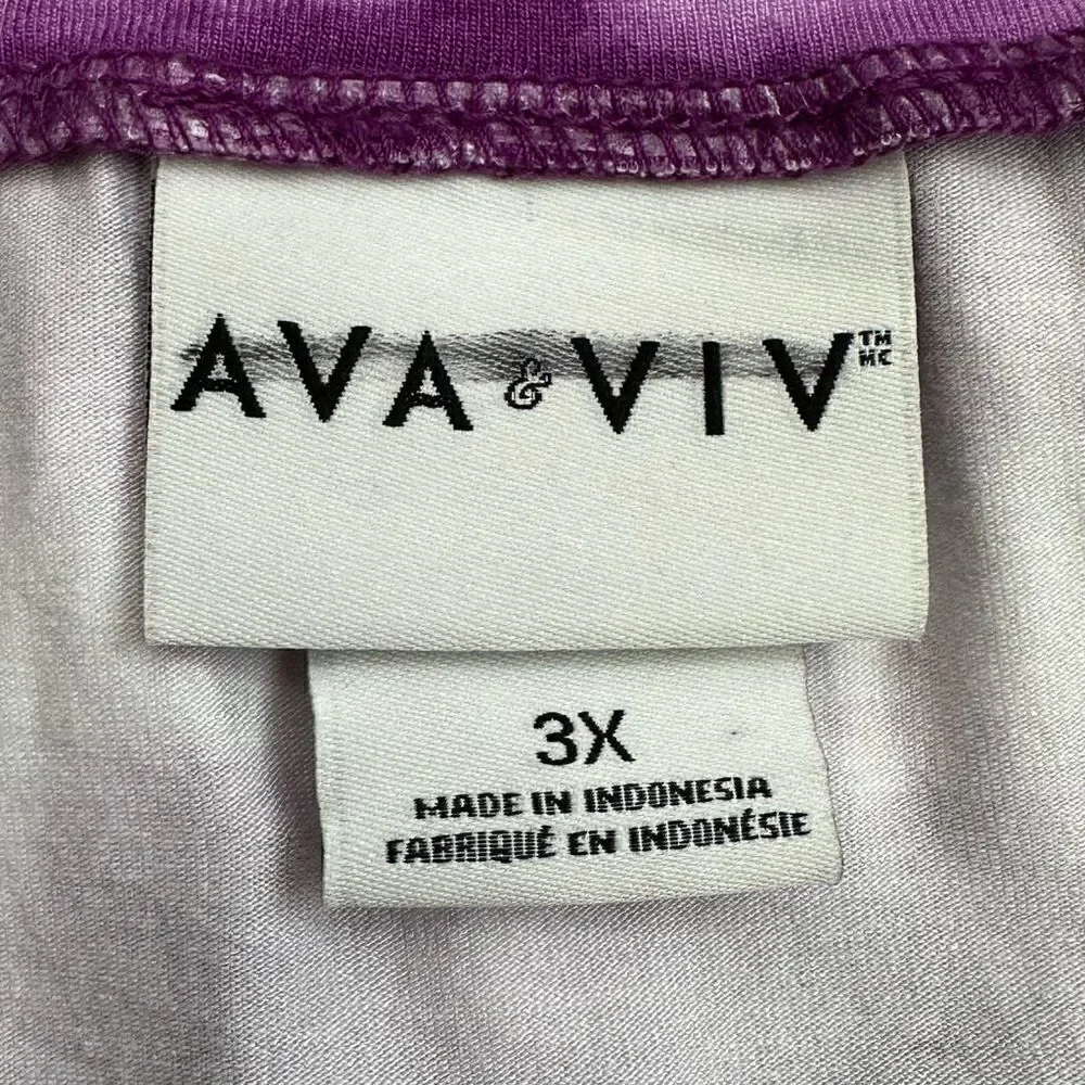 Ava & Viv Boho Purple White Tie Dye Stretchy Maxi Skirt